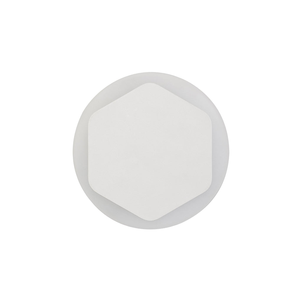 NLK03949 Modena Magnetic Base Wall Lamp LED 15/19cm Vertical Hexagonal Centre Sand White/Round Acrylic Frosted Diffuser
