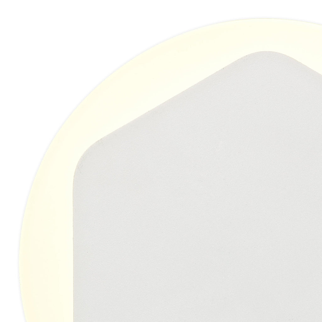NLK03949 Modena Magnetic Base Wall Lamp LED 15/19cm Vertical Hexagonal Centre Sand White/Round Acrylic Frosted Diffuser