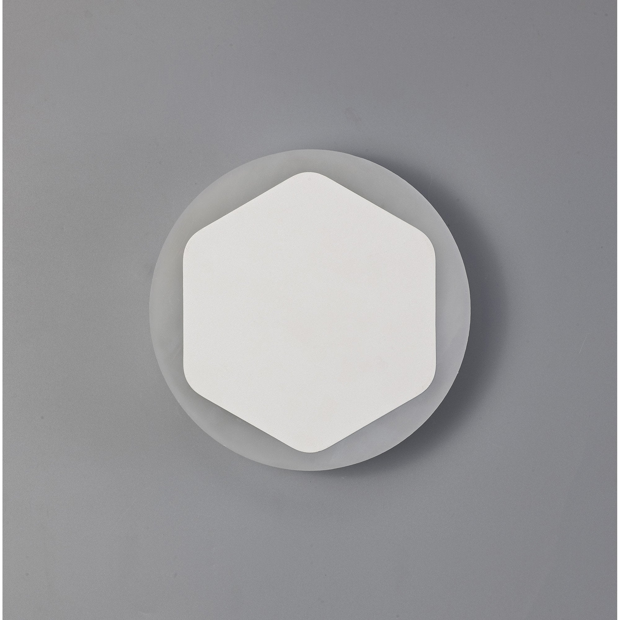 NLK03949 Modena Magnetic Base Wall Lamp LED 15/19cm Vertical Hexagonal Centre Sand White/Round Acrylic Frosted Diffuser