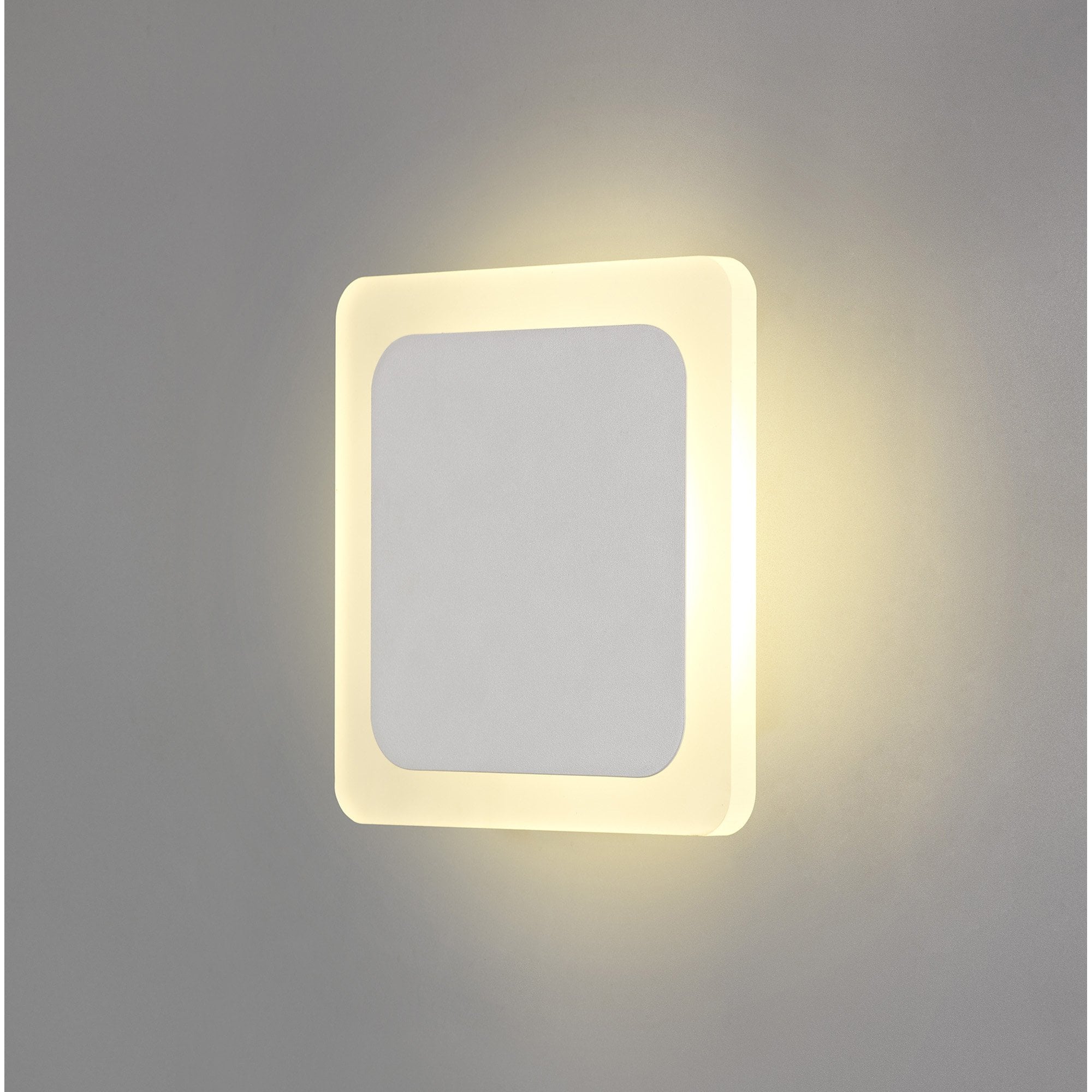 NLK03959 Modena Magnetic Base Wall Lamp LED 15/19cm Square Centre Sand White/Acrylic Frosted Diffuser