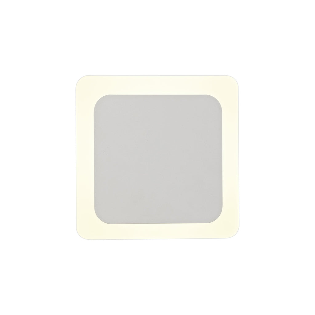 NLK03959 Modena Magnetic Base Wall Lamp LED 15/19cm Square Centre Sand White/Acrylic Frosted Diffuser