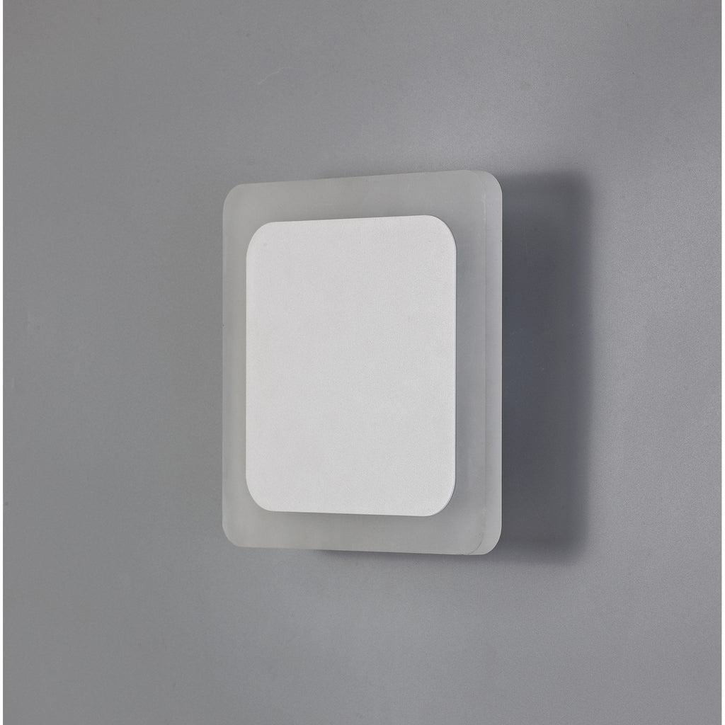 NLK03959 Modena Magnetic Base Wall Lamp LED 15/19cm Square Centre Sand White/Acrylic Frosted Diffuser