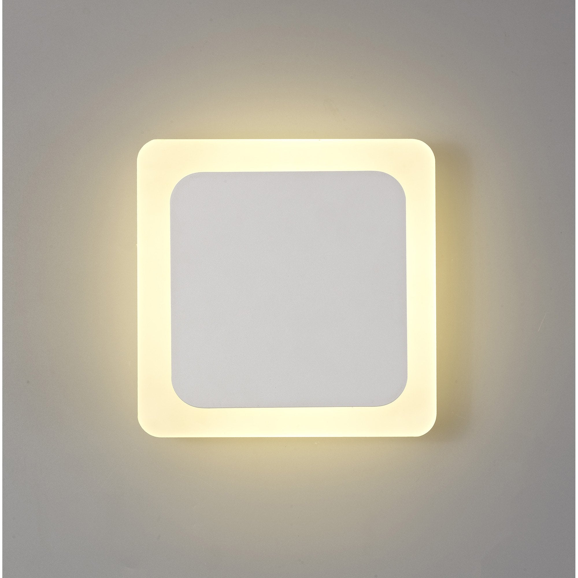 NLK03959 Modena Magnetic Base Wall Lamp LED 15/19cm Square Centre Sand White/Acrylic Frosted Diffuser
