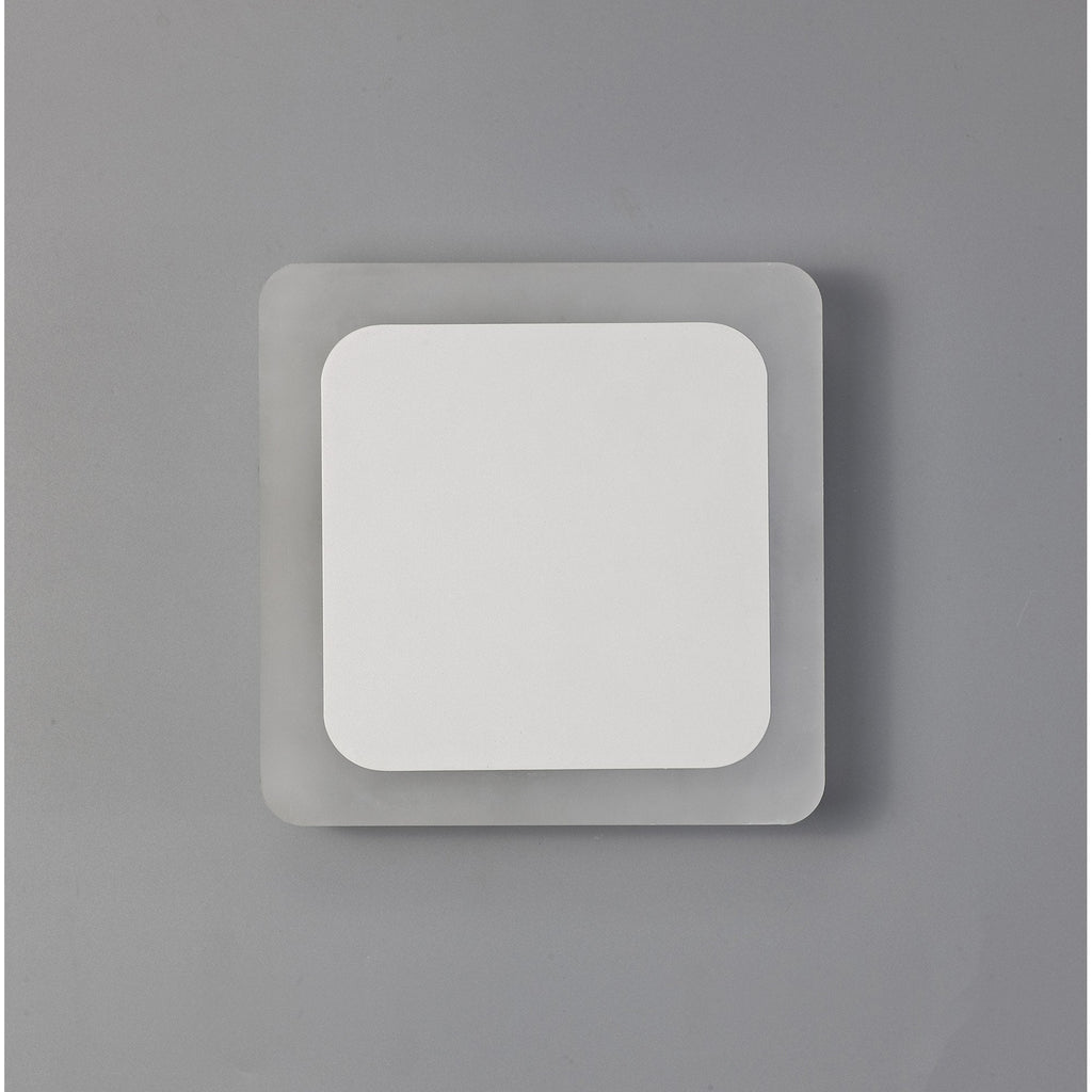 NLK03959 Modena Magnetic Base Wall Lamp LED 15/19cm Square Centre Sand White/Acrylic Frosted Diffuser
