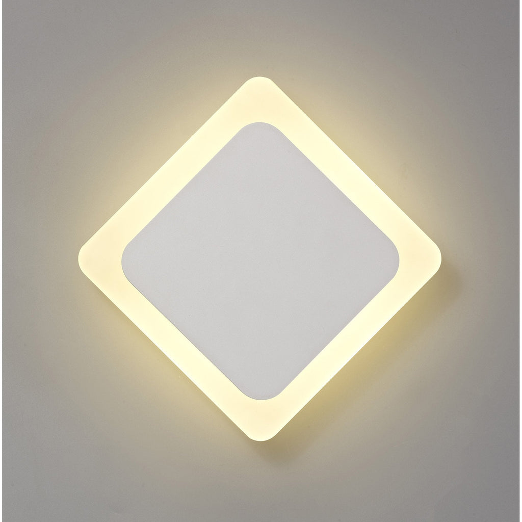 NLK03969 Modena Magnetic Base Wall Lamp LED 15/19cm Diamond Centre Sand White/Acrylic Frosted Diffuser