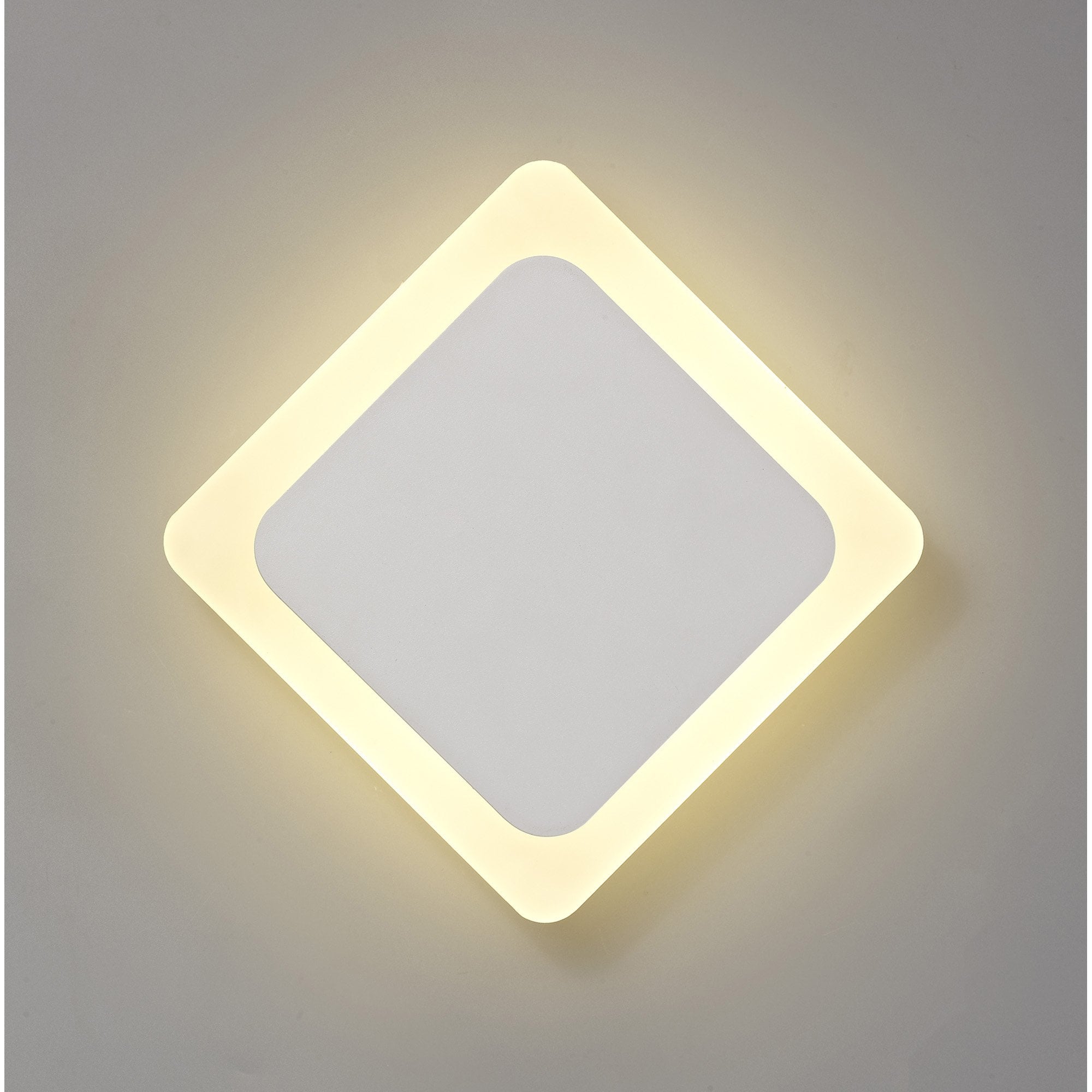 NLK03969 Modena Magnetic Base Wall Lamp LED 15/19cm Diamond Centre Sand White/Acrylic Frosted Diffuser