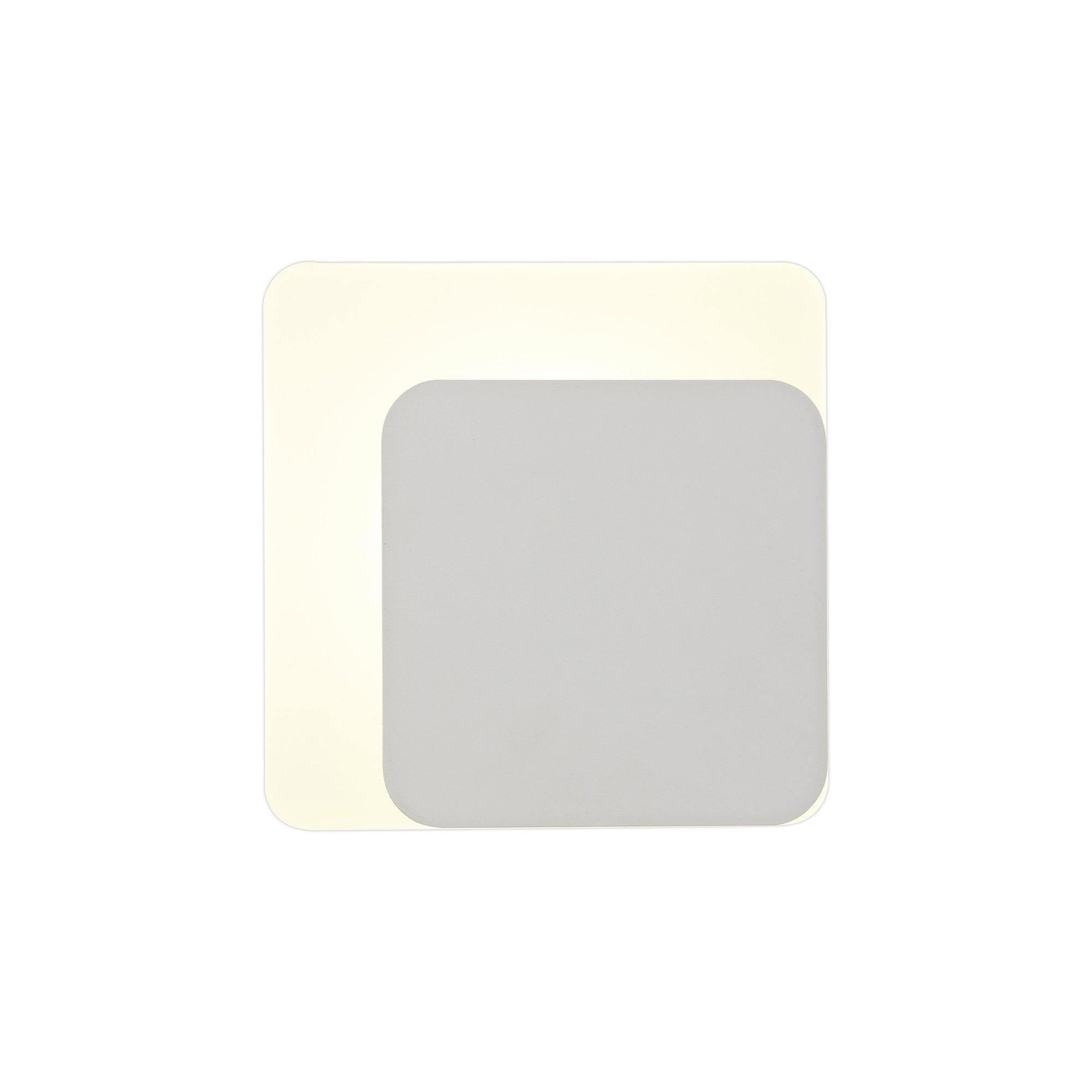 NLK03979 Modena Magnetic Base Wall Lamp LED 15/19cm Square Right Offset Sand White/Acrylic Frosted Diffuser