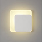 NLK03979 Modena Magnetic Base Wall Lamp LED 15/19cm Square Right Offset Sand White/Acrylic Frosted Diffuser