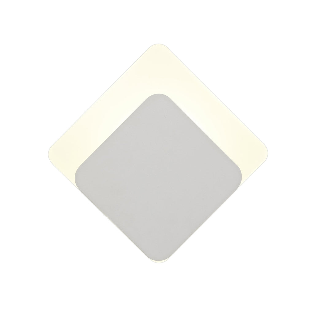NLK03989 Modena Magnetic Base Wall Lamp LED 15/19cm Diamond Bottom Offset Sand White/Acrylic Frosted Diffuser