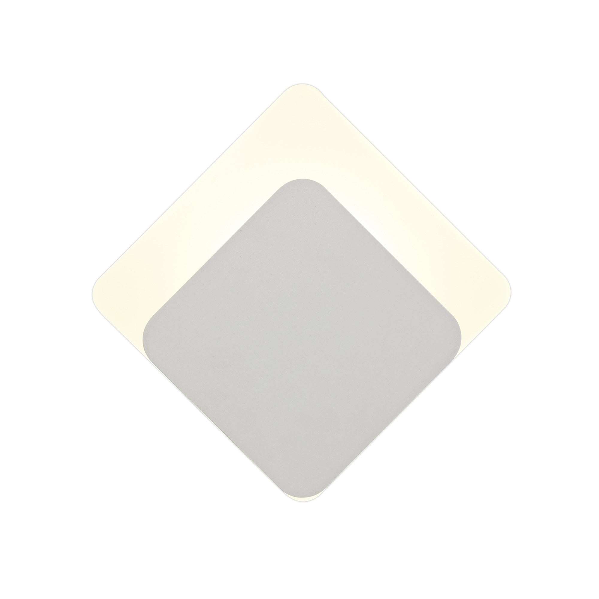 NLK03989 Modena Magnetic Base Wall Lamp LED 15/19cm Diamond Bottom Offset Sand White/Acrylic Frosted Diffuser