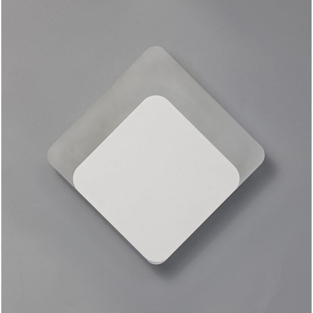 NLK03989 Modena Magnetic Base Wall Lamp LED 15/19cm Diamond Bottom Offset Sand White/Acrylic Frosted Diffuser