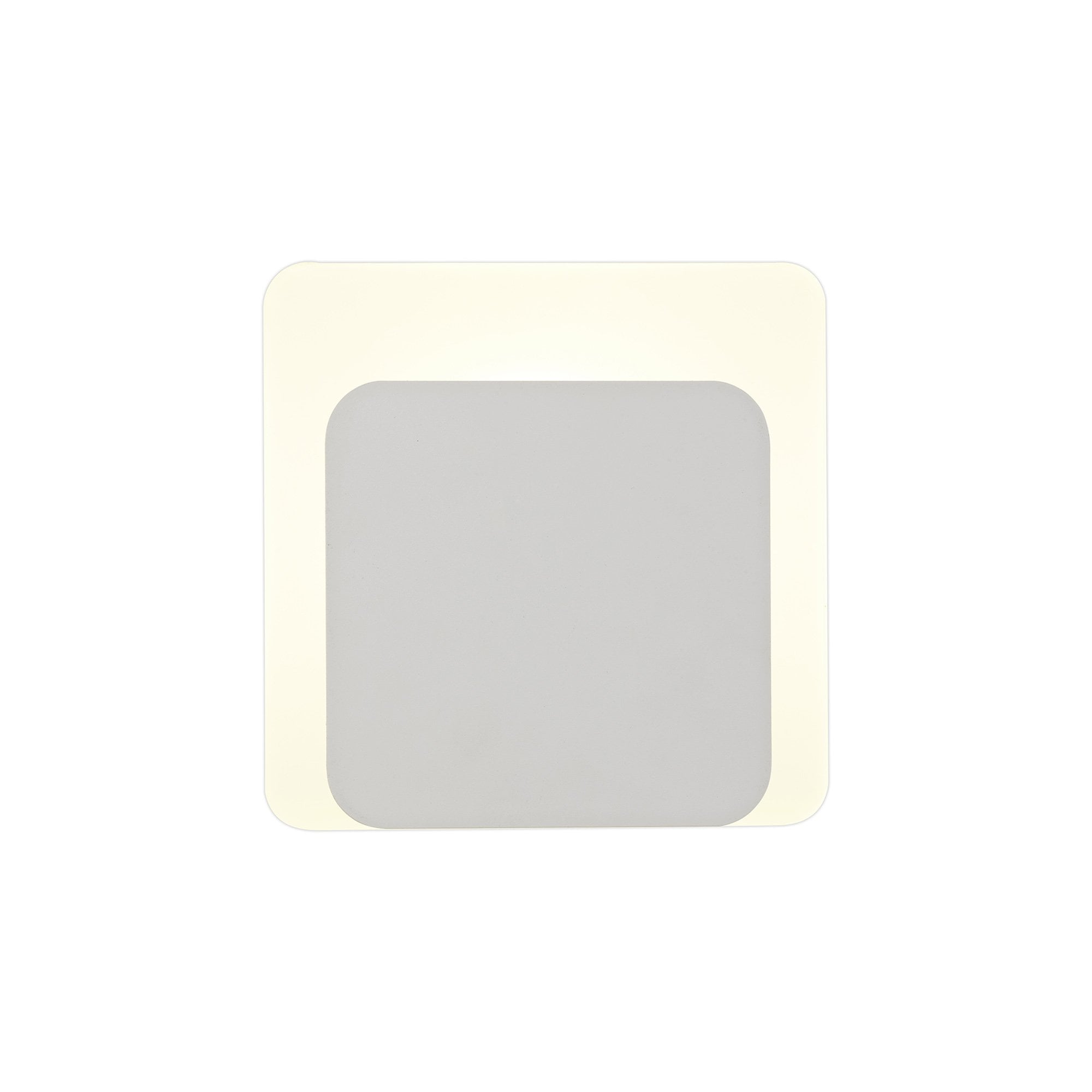 NLK03999 Modena Magnetic Base Wall Lamp LED 15/19cm Square Bottom Offset Sand White/Acrylic Frosted Diffuser