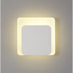 NLK03999 Modena Magnetic Base Wall Lamp LED 15/19cm Square Bottom Offset Sand White/Acrylic Frosted Diffuser