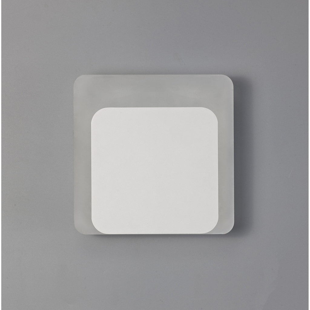 NLK03999 Modena Magnetic Base Wall Lamp LED 15/19cm Square Bottom Offset Sand White/Acrylic Frosted Diffuser