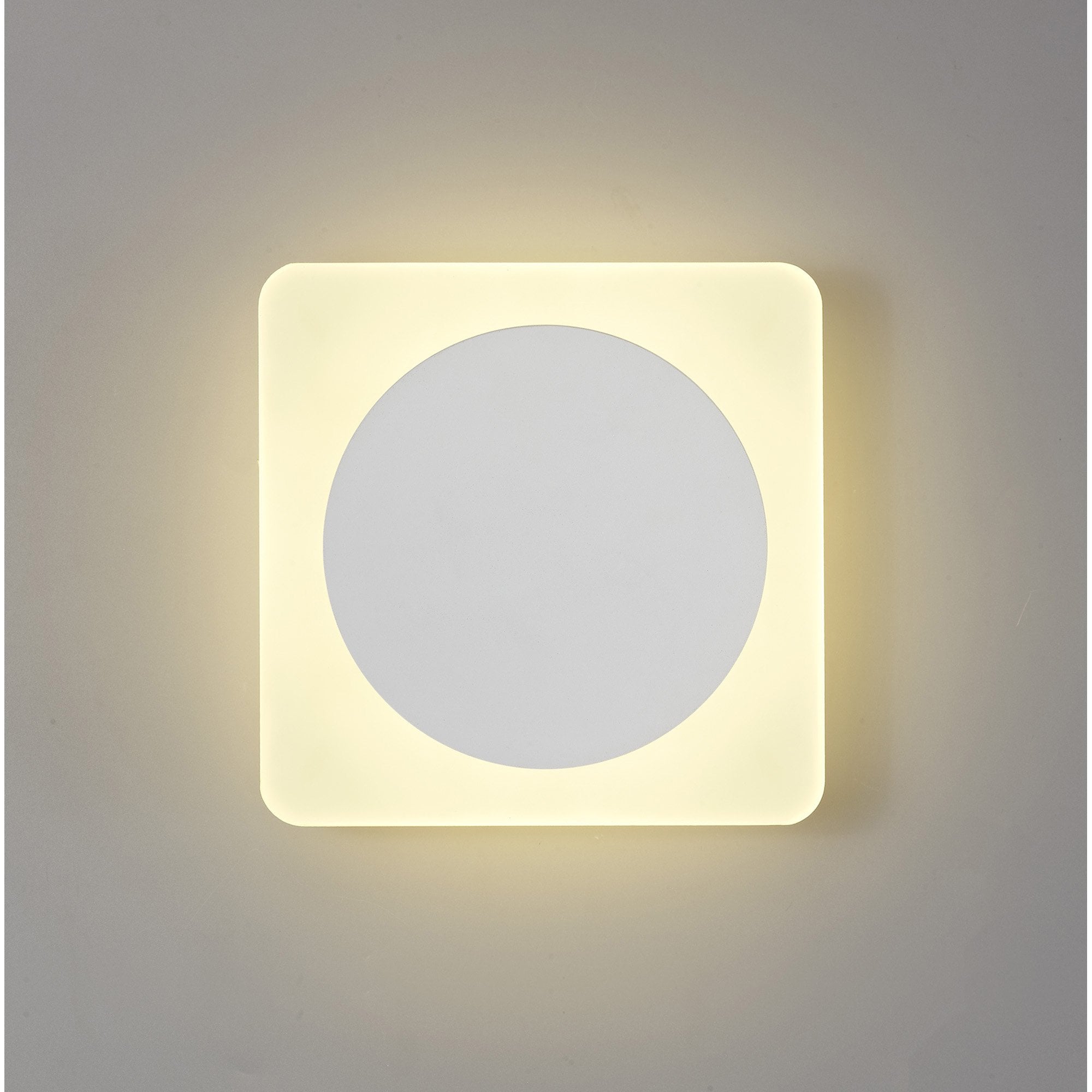 NLK04009 Modena Magnetic Base Wall Lamp LED 15cm Round 19cm Square Centre Sand White/Acrylic Frosted Diffuser