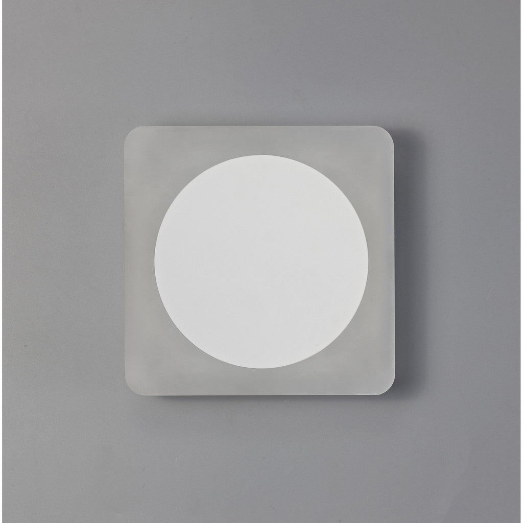 NLK04009 Modena Magnetic Base Wall Lamp LED 15cm Round 19cm Square Centre Sand White/Acrylic Frosted Diffuser