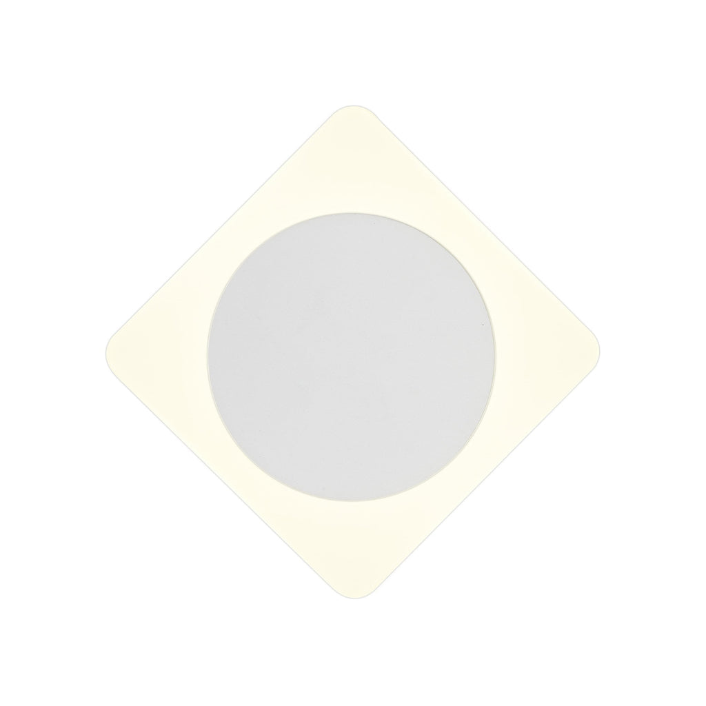NLK04019 Modena Magnetic Base Wall Lamp LED 15cm Round 19cm Diamond Centre Sand White/Acrylic Frosted Diffuser