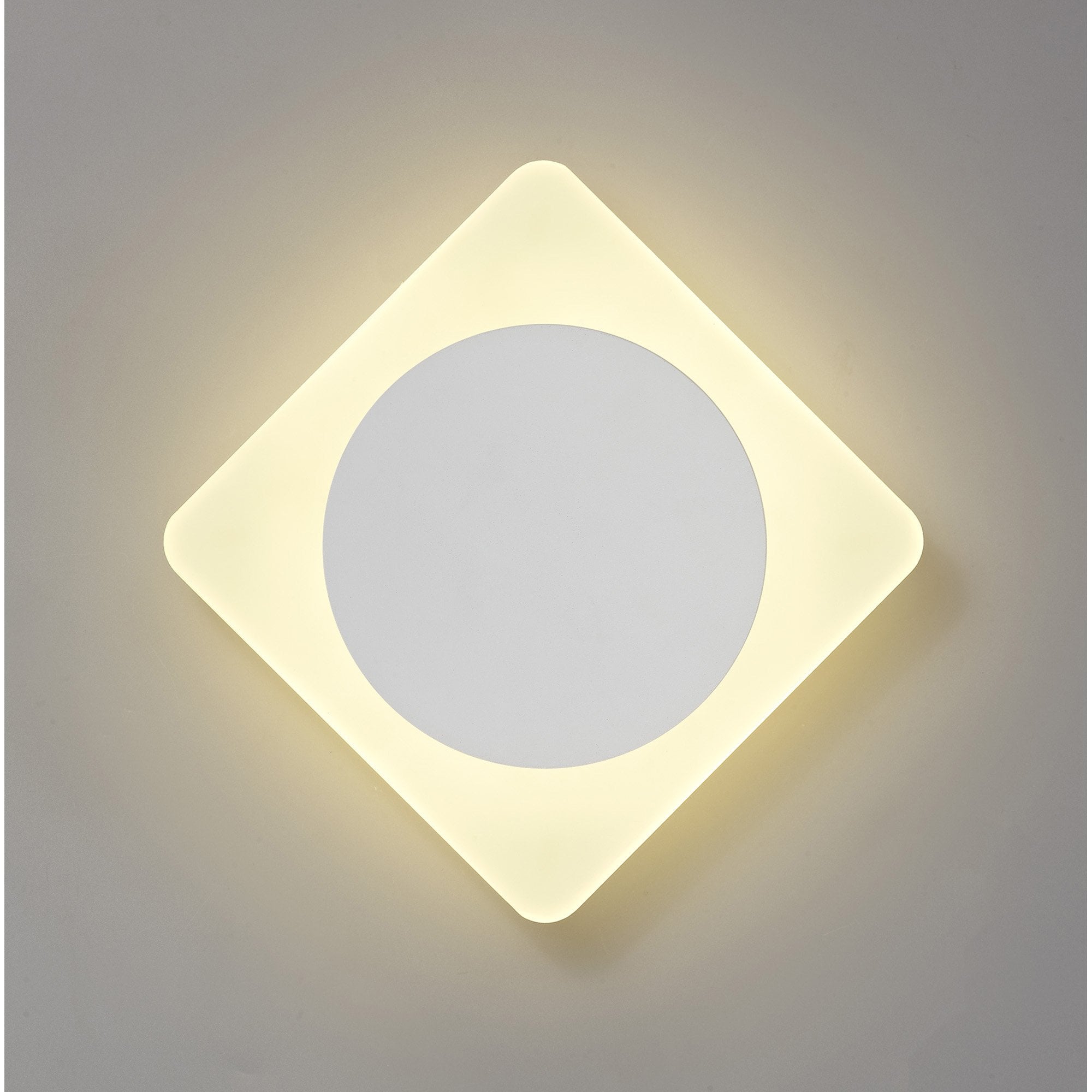 NLK04019 Modena Magnetic Base Wall Lamp LED 15cm Round 19cm Diamond Centre Sand White/Acrylic Frosted Diffuser