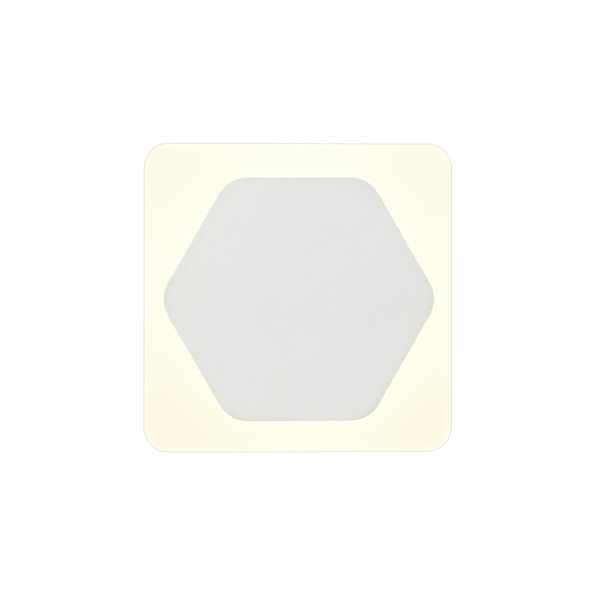 NLK04029 Modena Magnetic Base Wall Lamp LED 15cm Horizontal Hexagonal 19cm Square Centre Sand White/Acrylic Frosted Diffuser