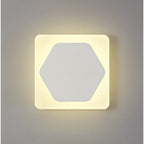NLK04029 Modena Magnetic Base Wall Lamp LED 15cm Horizontal Hexagonal 19cm Square Centre Sand White/Acrylic Frosted Diffuser