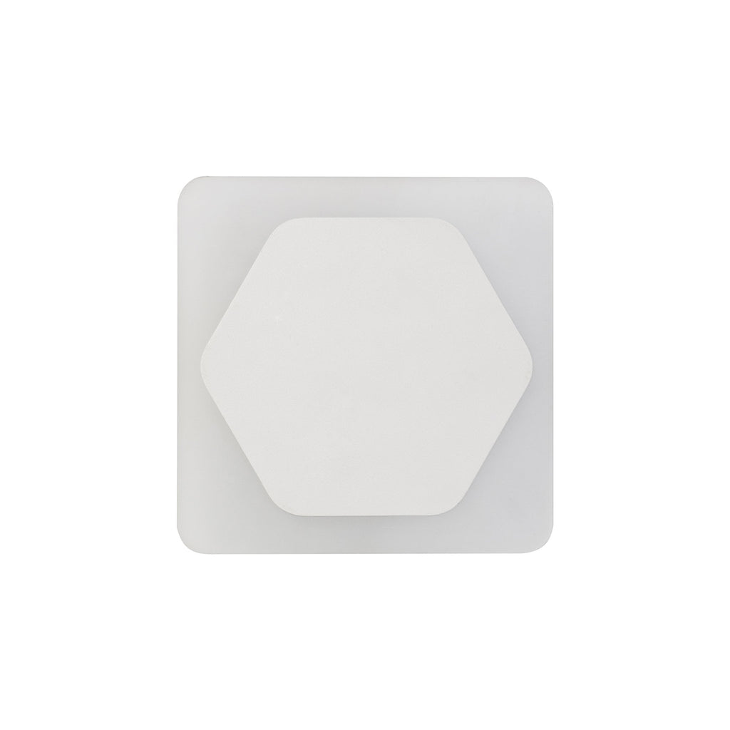 NLK04029 Modena Magnetic Base Wall Lamp LED 15cm Horizontal Hexagonal 19cm Square Centre Sand White/Acrylic Frosted Diffuser