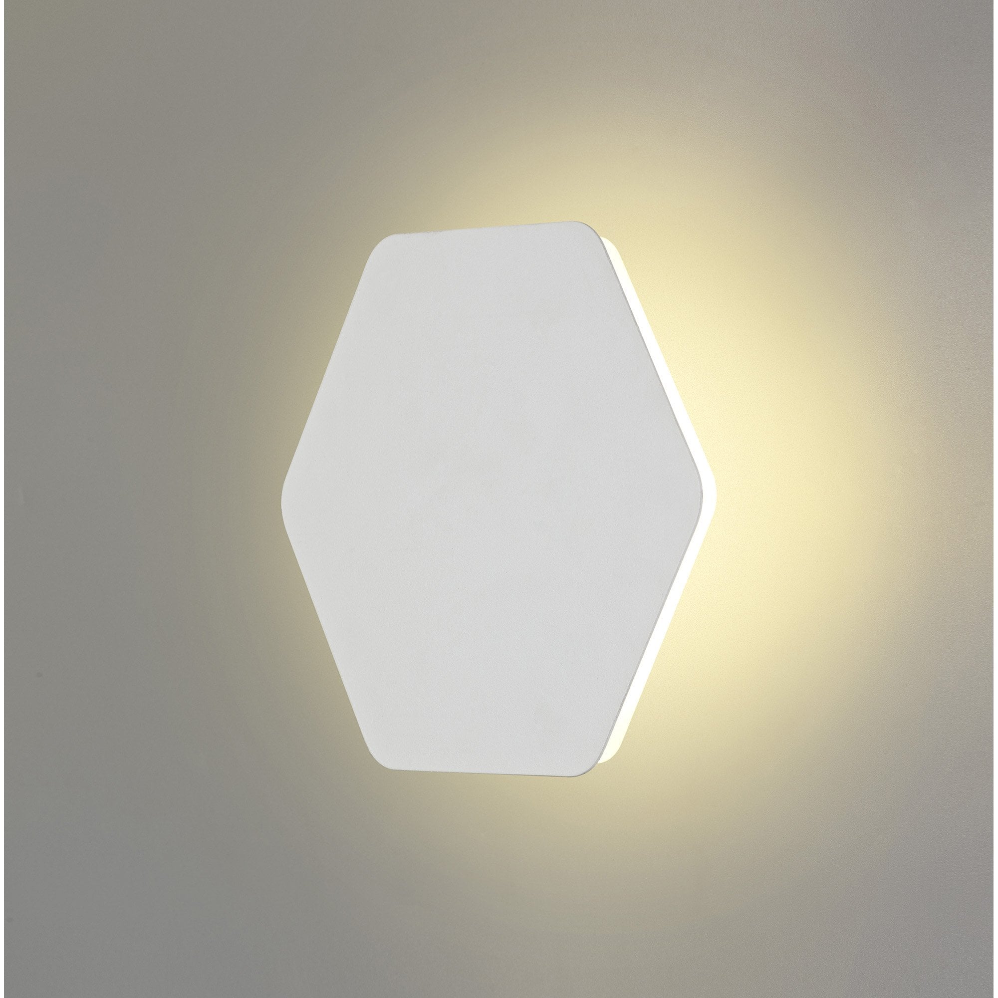 NLK04059 Modena Magnetic Base Wall Lamp LED 20/19cm Horizontal Hexagonal Centre Sand White/Acrylic Frosted Diffuser