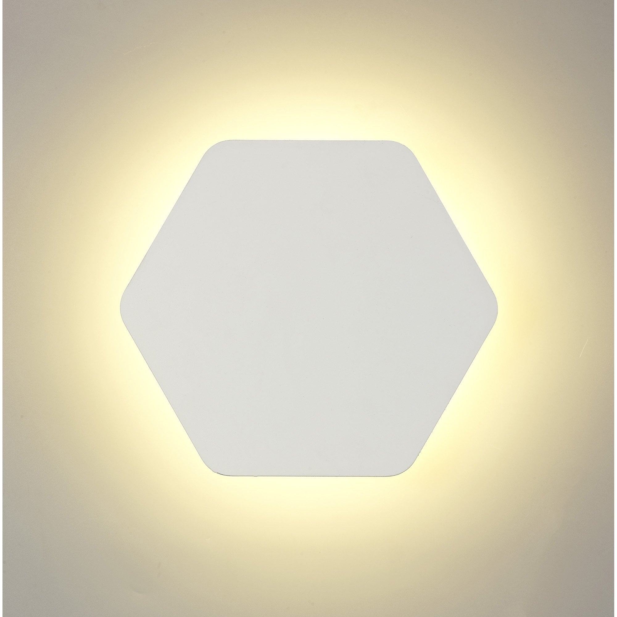 NLK04059 Modena Magnetic Base Wall Lamp LED 20/19cm Horizontal Hexagonal Centre Sand White/Acrylic Frosted Diffuser