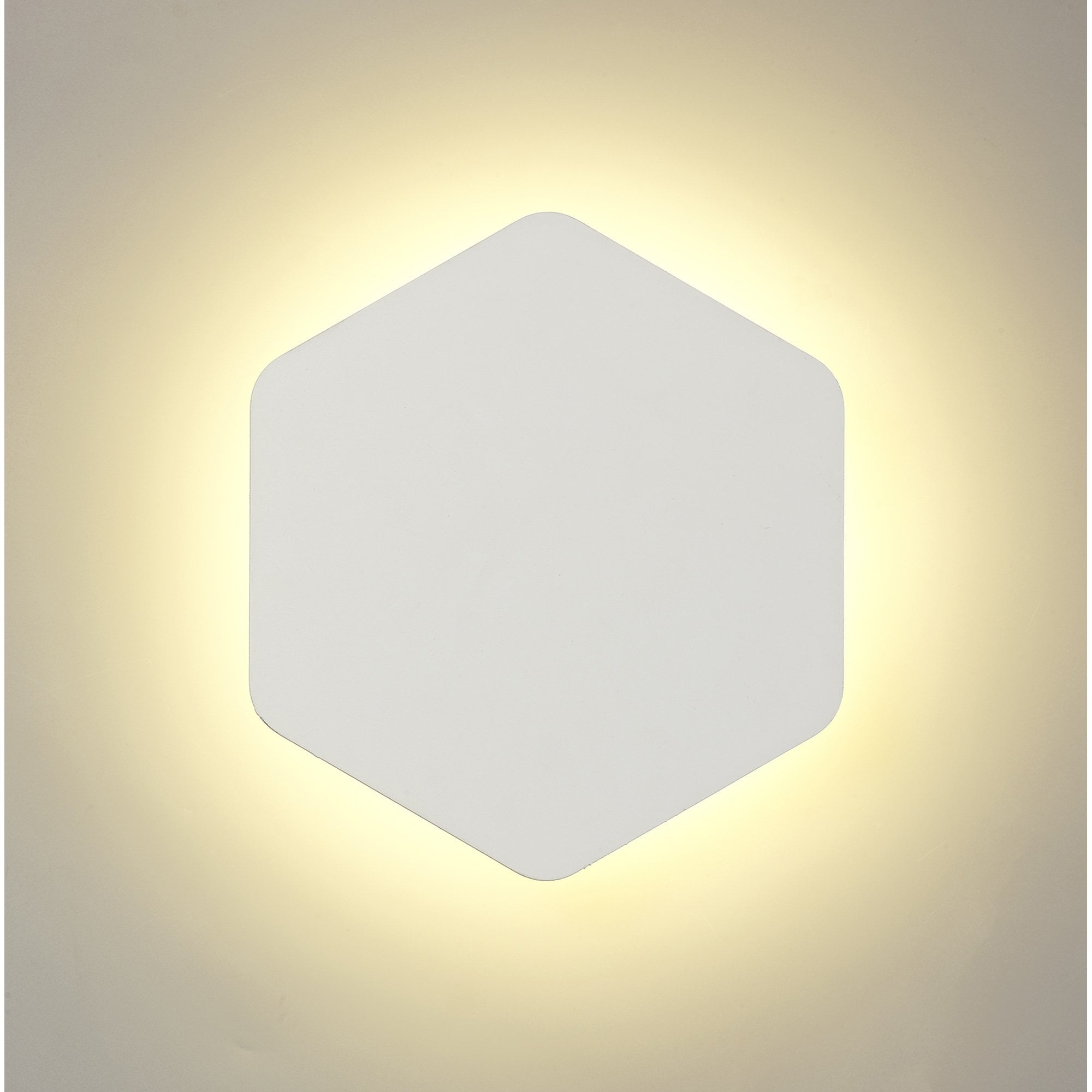 NLK04069 Modena Magnetic Base Wall Lamp LED 20/19cm Vertical Hexagonal Centre Sand White/Acrylic Frosted Diffuser