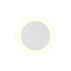 NLK04079 Modena Magnetic Base Wall Lamp LED 15cm Round 19cm Horizontal Hexagonal Centre Sand White/Acrylic Frosted Diffuser