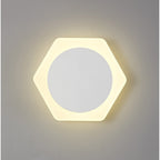 NLK04079 Modena Magnetic Base Wall Lamp LED 15cm Round 19cm Horizontal Hexagonal Centre Sand White/Acrylic Frosted Diffuser
