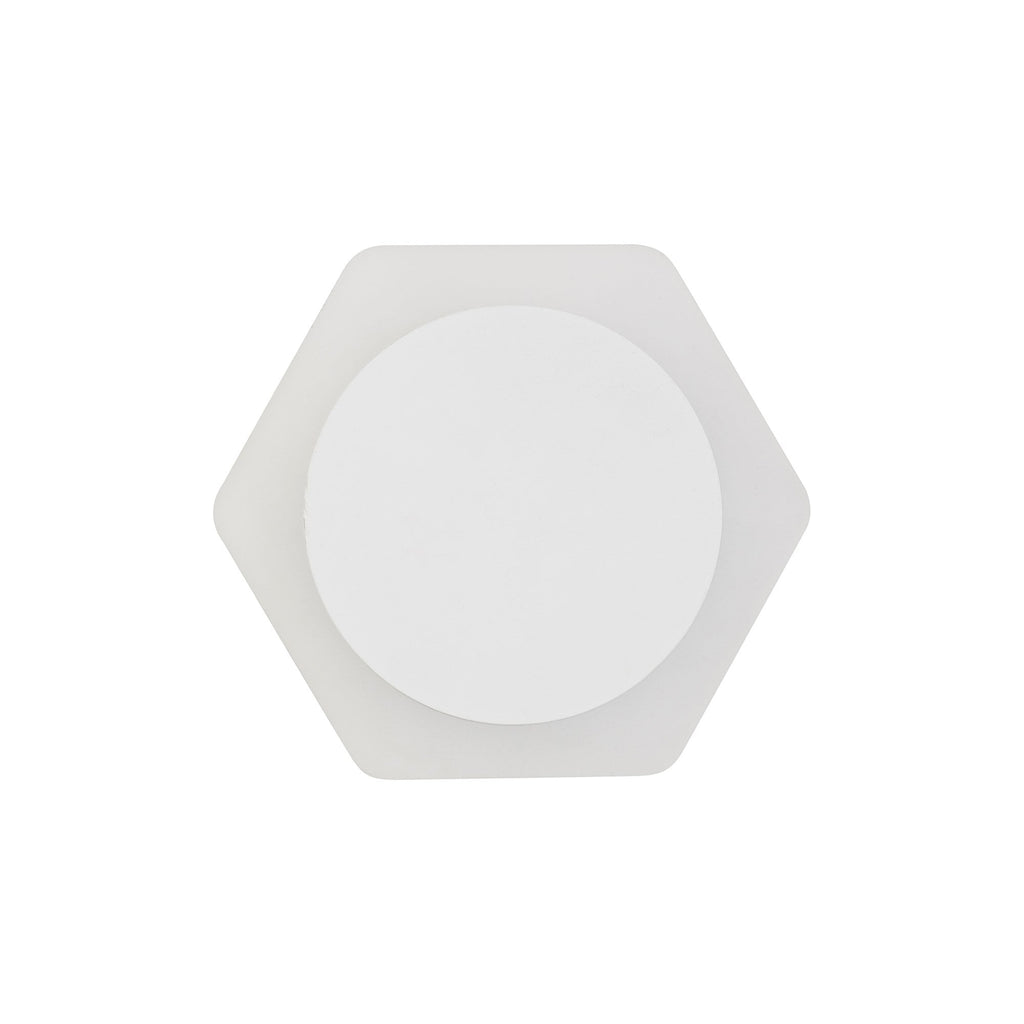 NLK04079 Modena Magnetic Base Wall Lamp LED 15cm Round 19cm Horizontal Hexagonal Centre Sand White/Acrylic Frosted Diffuser