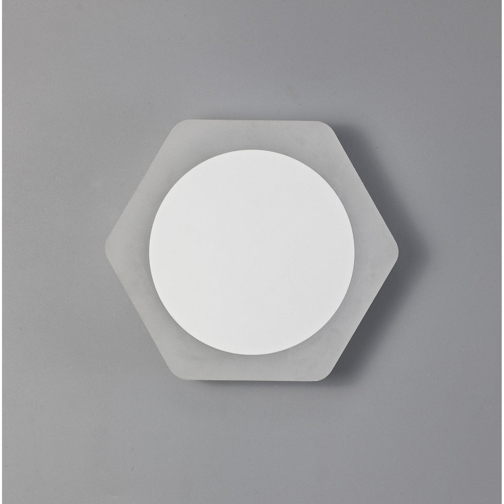 NLK04079 Modena Magnetic Base Wall Lamp LED 15cm Round 19cm Horizontal Hexagonal Centre Sand White/Acrylic Frosted Diffuser