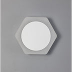 NLK04079 Modena Magnetic Base Wall Lamp LED 15cm Round 19cm Horizontal Hexagonal Centre Sand White/Acrylic Frosted Diffuser