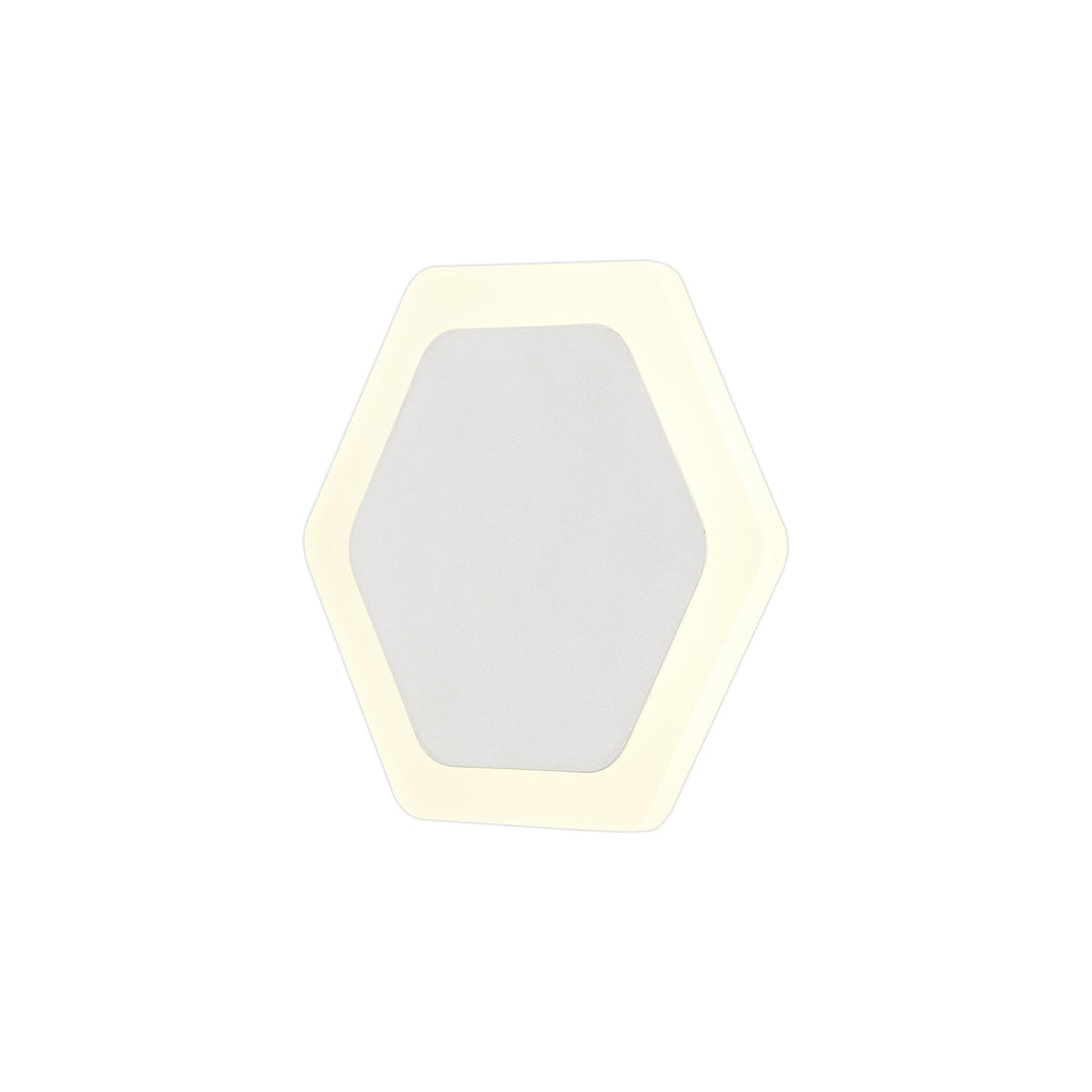 NLK04089 Modena Magnetic Base Wall Lamp LED 15/19cm Horizontal Hexagonal Centre Sand White/Acrylic Frosted Diffuser