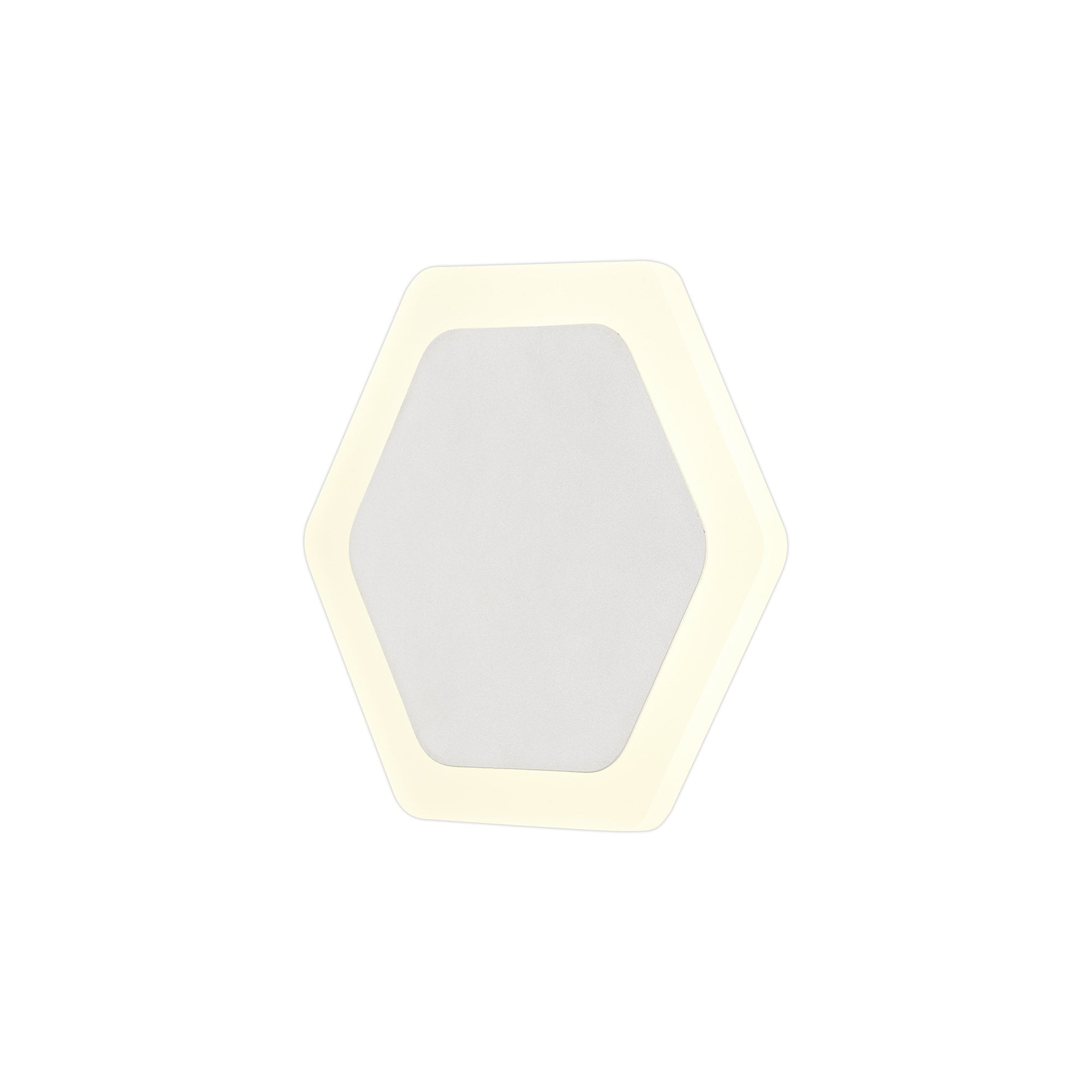 NLK04089 Modena Magnetic Base Wall Lamp LED 15/19cm Horizontal Hexagonal Centre Sand White/Acrylic Frosted Diffuser