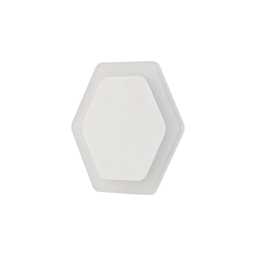 NLK04089 Modena Magnetic Base Wall Lamp LED 15/19cm Horizontal Hexagonal Centre Sand White/Acrylic Frosted Diffuser