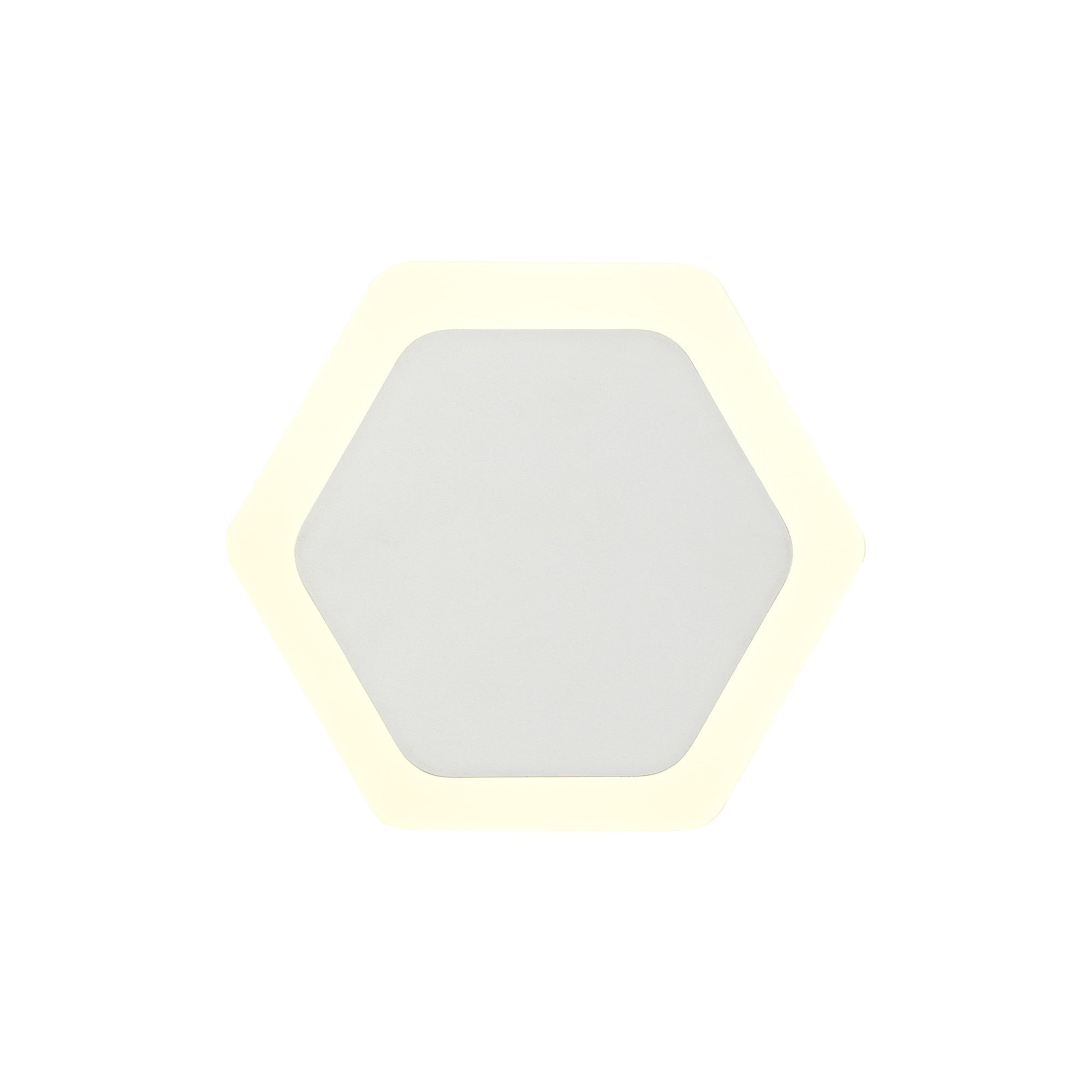NLK04089 Modena Magnetic Base Wall Lamp LED 15/19cm Horizontal Hexagonal Centre Sand White/Acrylic Frosted Diffuser