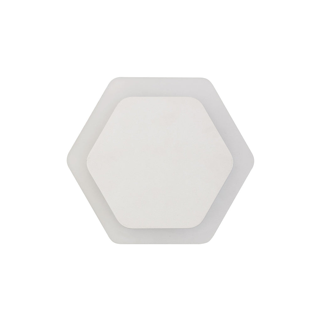 NLK04089 Modena Magnetic Base Wall Lamp LED 15/19cm Horizontal Hexagonal Centre Sand White/Acrylic Frosted Diffuser