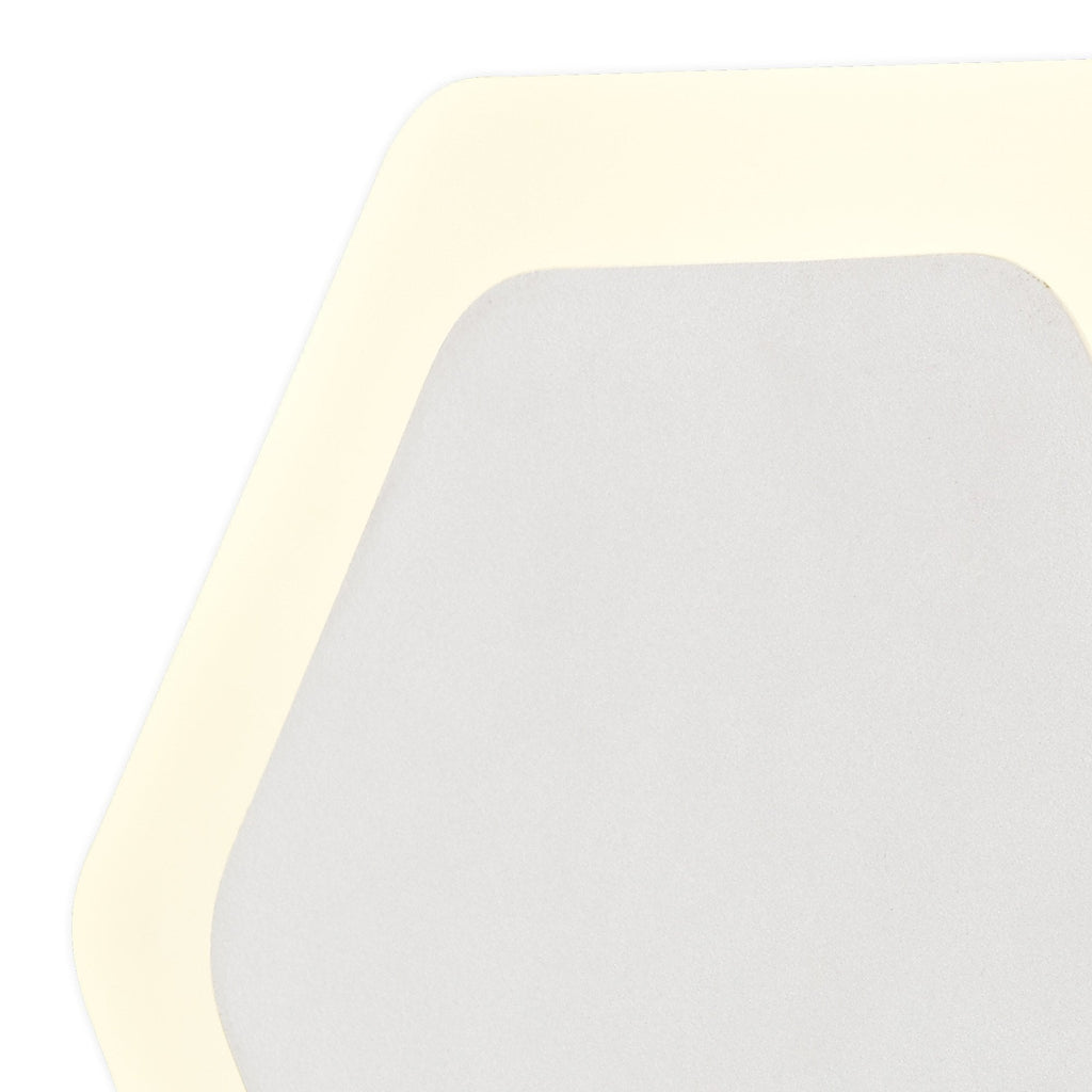 NLK04089 Modena Magnetic Base Wall Lamp LED 15/19cm Horizontal Hexagonal Centre Sand White/Acrylic Frosted Diffuser