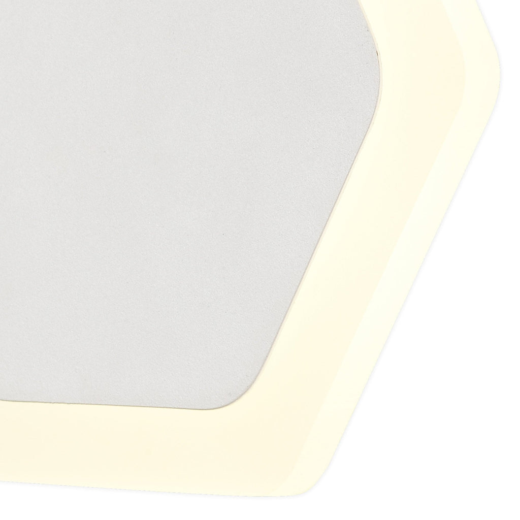 NLK04089 Modena Magnetic Base Wall Lamp LED 15/19cm Horizontal Hexagonal Centre Sand White/Acrylic Frosted Diffuser