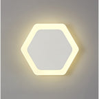 NLK04089 Modena Magnetic Base Wall Lamp LED 15/19cm Horizontal Hexagonal Centre Sand White/Acrylic Frosted Diffuser
