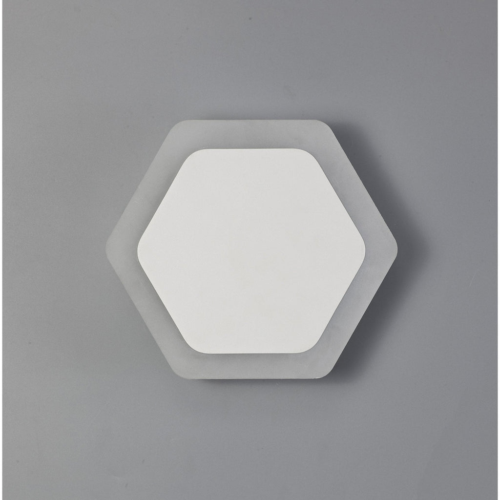 NLK04089 Modena Magnetic Base Wall Lamp LED 15/19cm Horizontal Hexagonal Centre Sand White/Acrylic Frosted Diffuser
