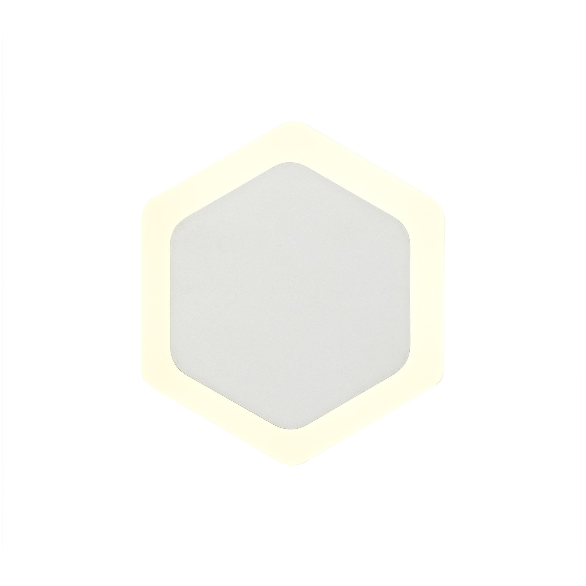 NLK04099 Modena Magnetic Base Wall Lamp LED 15/19cm Vertical Hexagonal Centre Sand White/Acrylic Frosted Diffuser