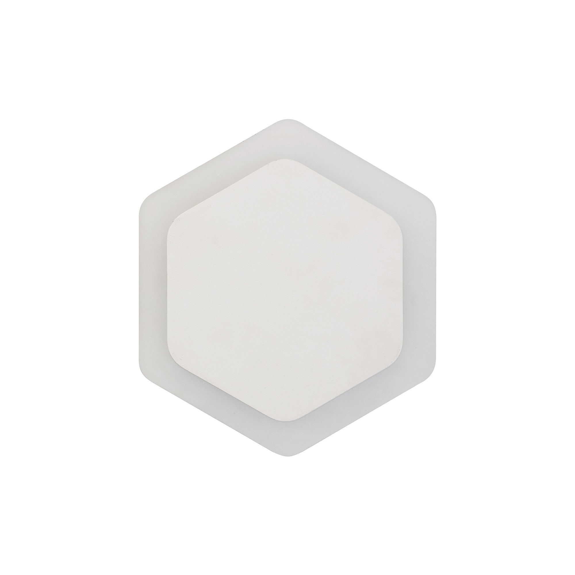 NLK04099 Modena Magnetic Base Wall Lamp LED 15/19cm Vertical Hexagonal Centre Sand White/Acrylic Frosted Diffuser