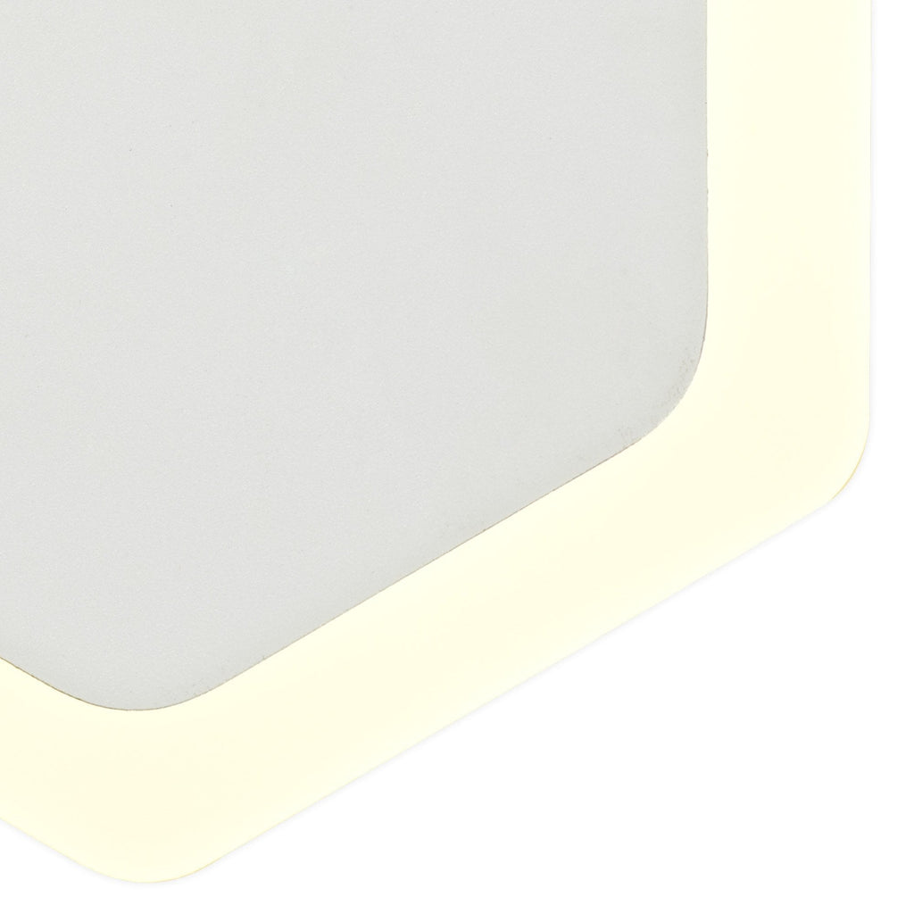 NLK04099 Modena Magnetic Base Wall Lamp LED 15/19cm Vertical Hexagonal Centre Sand White/Acrylic Frosted Diffuser