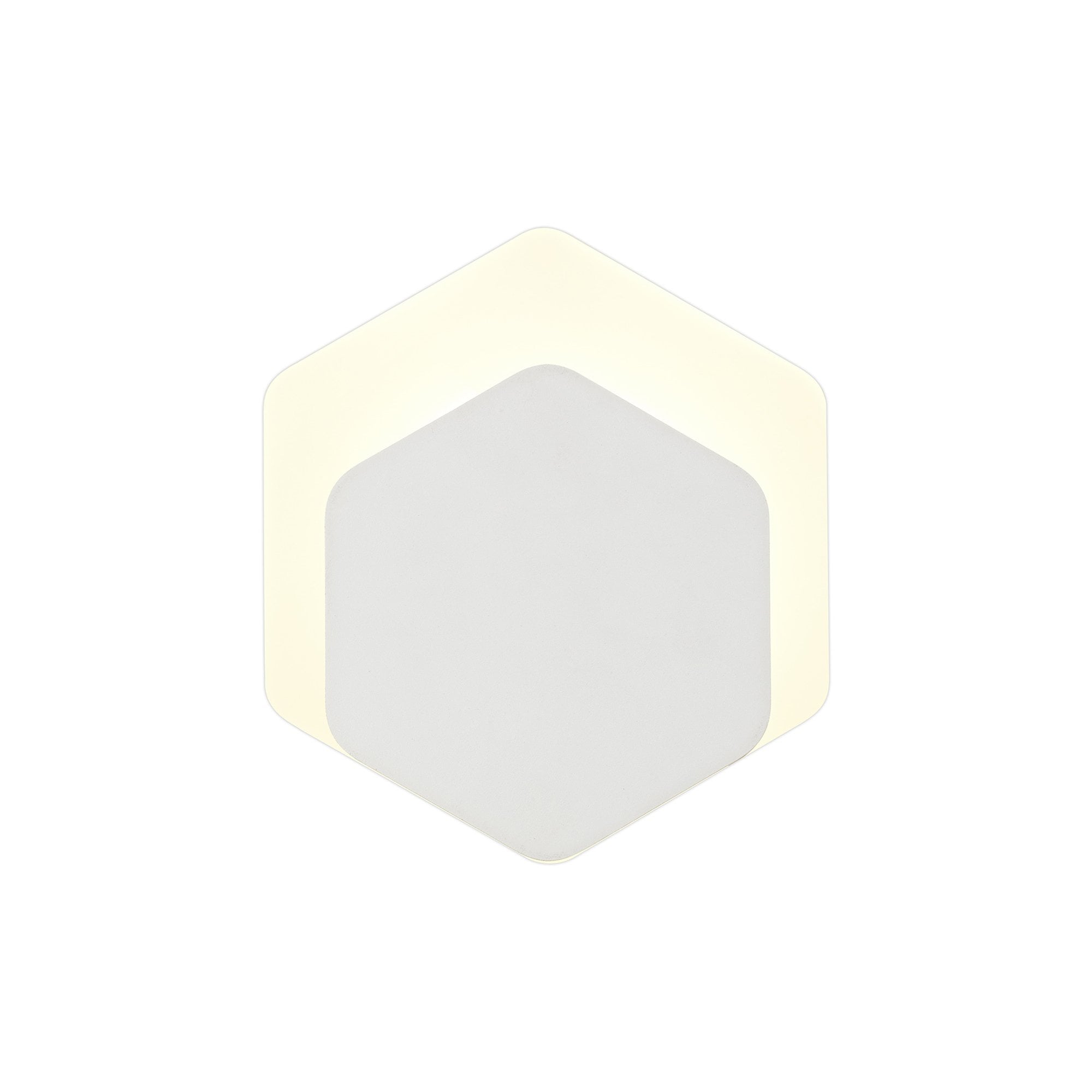 NLK04109 Modena Magnetic Base Wall Lamp LED 15/19cm Vertical Hexagonal Bottom Offset Sand White/Acrylic Frosted Diffuser