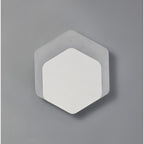 NLK04109 Modena Magnetic Base Wall Lamp LED 15/19cm Vertical Hexagonal Bottom Offset Sand White/Acrylic Frosted Diffuser