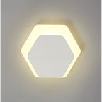 NLK04119 Modena Magnetic Base Wall Lamp LED 15/19cm Horizontal Hexagonal Bottom Offset Sand White/Acrylic Frosted Diffuser
