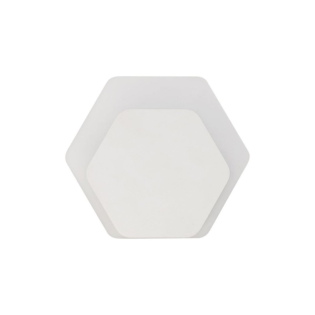 NLK04119 Modena Magnetic Base Wall Lamp LED 15/19cm Horizontal Hexagonal Bottom Offset Sand White/Acrylic Frosted Diffuser