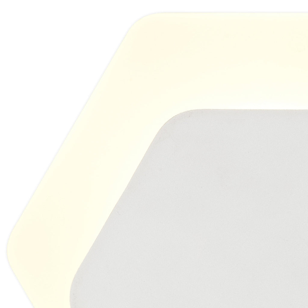 NLK04119 Modena Magnetic Base Wall Lamp LED 15/19cm Horizontal Hexagonal Bottom Offset Sand White/Acrylic Frosted Diffuser